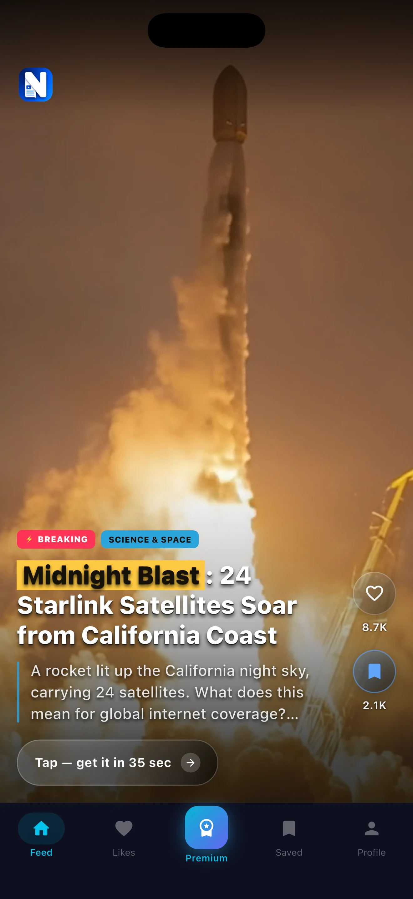 Real NewZelo Starlink feed on iPhone 17 Pro Max